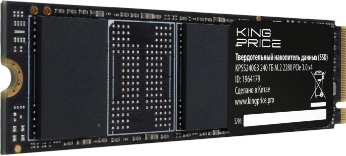 SSD накопитель KINGPRICE KPSS240G3 240ГБ, M.2 2280, PCIe 3.0 x4,  NVMe,  M.2,  rtl
