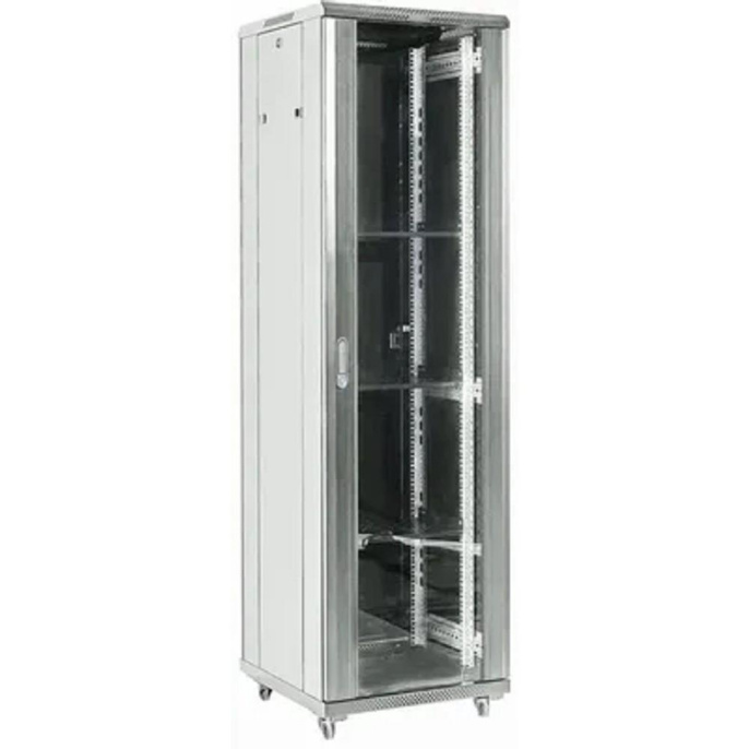 Шкаф серверный Rexant 04-4268-211 напольный 42U 600x800мм пер.дв.стекл металл 2 бок.пан. направл.под винты 800кг серый 230град. IP20 сталь