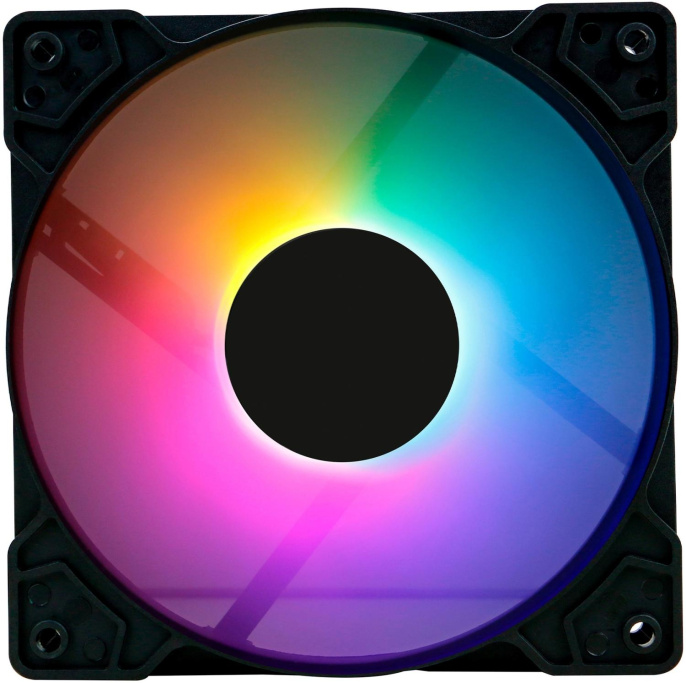 Вентилятор для корпуса Оклик OG-CF120RGB1-BK RGB 120х120x25 черный 3-pin 4-pin Molex 23дБ Ret
