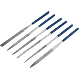 Набор алмазных надфилей TUNDRA 70 х 160 х 4 мм, обрезиненные рукоятки, 6 шт. 2292067