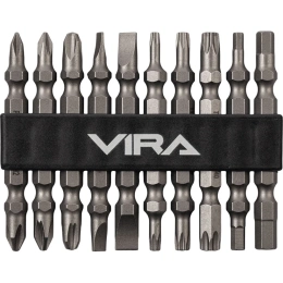 Набор бит для шуруповерта магнитные двусторонних VIRA S2 PH PZ SL TORX HEX 10 шт 554197