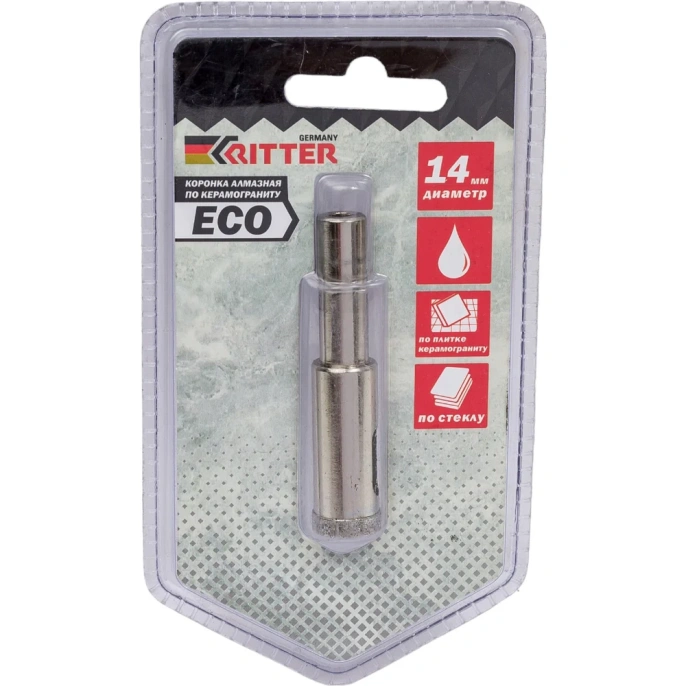 Коронка алмазная Eco по стеклу и керамограниту 14 мм RITTER PS22305141