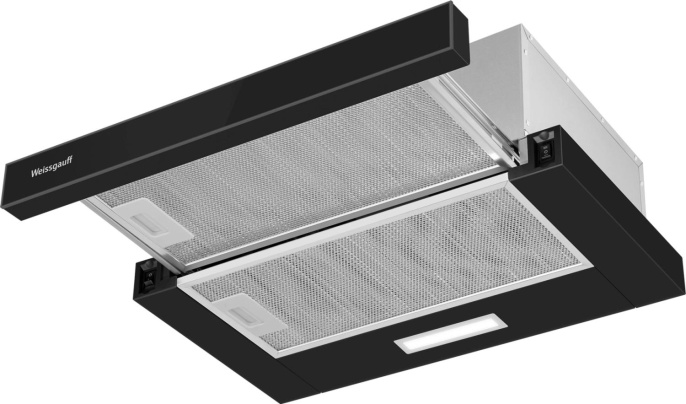 Встраиваемая вытяжка WEISSGAUFF TEL 500 Glass, управление кулисные переключатели, черный [438277]
