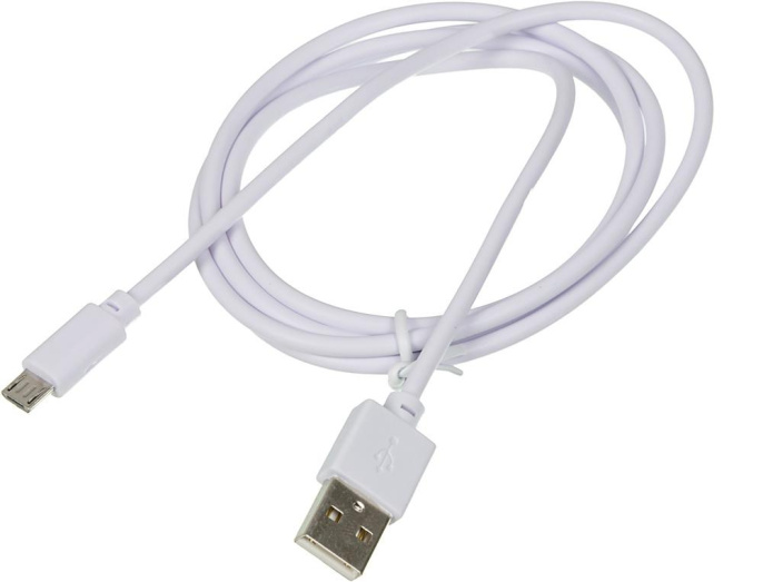 Кабель Digma micro USB (m) -  USB (m),  1.2м,  2A,  белый [microusb-1.2m-wh]