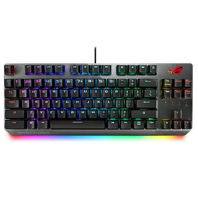 Клавиатура проводная механическая ASUS ROG Strix Scope NX TKL 90MP00N6-BKRA00 (ROG NX Red), USB, RGB, Серый/Черный