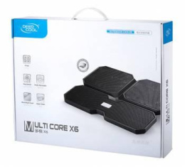 Подставка для ноутбука DeepCool Multi Core X6, 15.6", 380х295х24 мм, 2хUSB, вентиляторы 4 х 900г, черный [dp-n422-mcx6]
