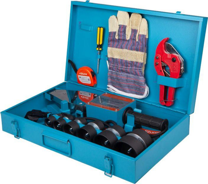 Сварочный аппарат для пластиковых труб Sturm! TW7225P 2.5кВт Тмакс.:300 парн.насад. 6насад. кейс в компл.