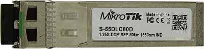 Трансивер MikroTik S-55DLC80D Модуль 1.25Gbps, SM, 1550nm, 80km, Dual LC connector