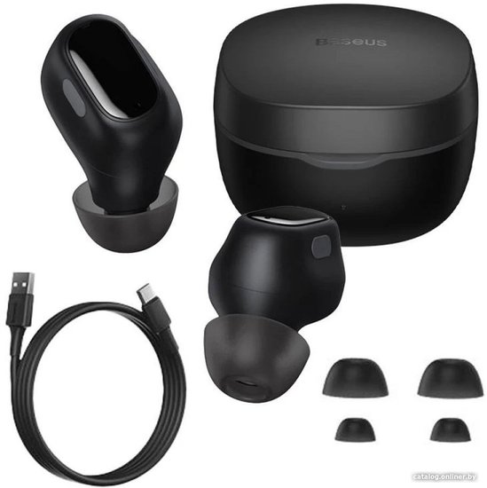 Наушники Baseus NGTW370201 Bowie WM02 True Wireless Earphones Black Overseas Edition беспроводные, внутриканальные, Bluetooth 5.3, радиус действия: 10 м, границы частотного диапазона: 20-20000 Гц, емкость