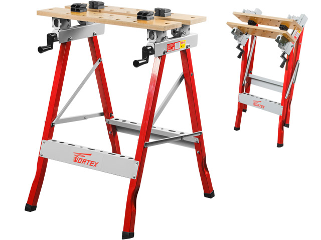 Верстак складной WORTEX WB 6080 P в кор. БАМБУК, 605x640x800 мм, регулировка столешницы WB6080PB00011