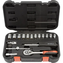 Набор торцевых головок АвтоDело 1/4" DR 17 предметов 39917 13700