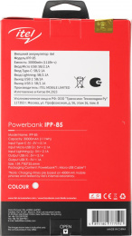 Мобильный аккумулятор Itel IPP-85 30000mAh 2.1A 2xUSB-A черный