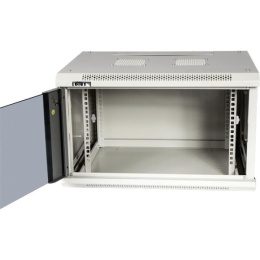 Шкаф коммутационный LanMaster TWT-CBWPG-6U-6X4-GY настенный,  стеклянная передняя дверь,  6U,  600x400 мм