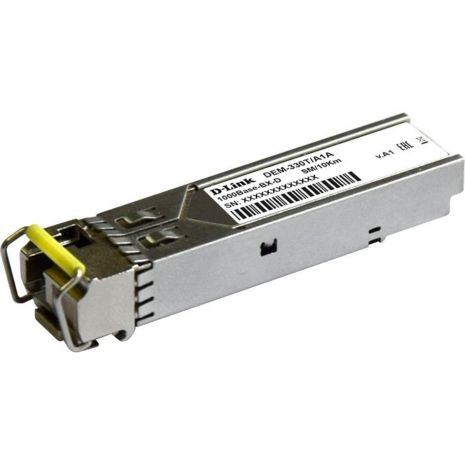 D-Link 330T/3KM/A1A WDM SFP-трансивер с 1 портом 1000Base-BX-D Tx:1550 нм, Rx:1310 нм для одномодового оптического кабеля до 3 км, разъем Simplex SC