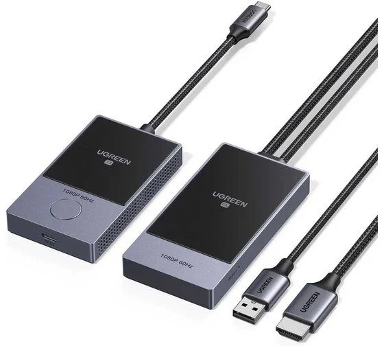 Беспроводной HDMI Трансмиттер и Ресивер UGREEN CM737 35031A Wireless HDMI Transmitter and Receiver. Цвет: серый