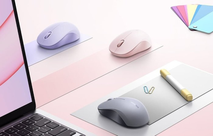 Мышка компьютерная беспроводная UGREEN M331 65625 Multi-mode Wireless Mouse BT&GHz. Цвет: розовый