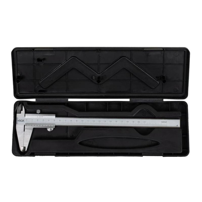 Штангенциркуль нониусный RGK SCM-200 серый пластиковый футляр 779524