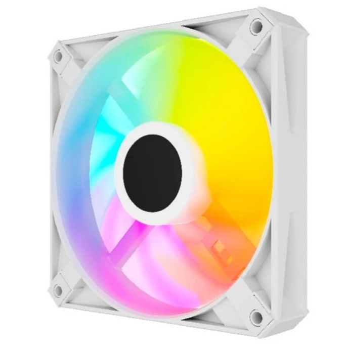 Powercase Вентилятор M56-12W ARGB White 120x120x25mm PWM, 100шт./кор, 4pin PWM M+F + 3pin ARGB M+F , 700-1500±10% об/мин Bulk