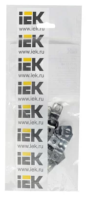Скоба IEK CMAT11-12-010 двухлапковый 12мм оцинкованная сталь белый (упак.:10шт)