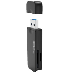 Bion USB 3.0 Card reader, до 5 Гбит/с, черный цвет, поддержка карт: T-flash, Micro SD, SD, SDHC, Speed Rate Rex [BXP-CR-USB3-01B]
