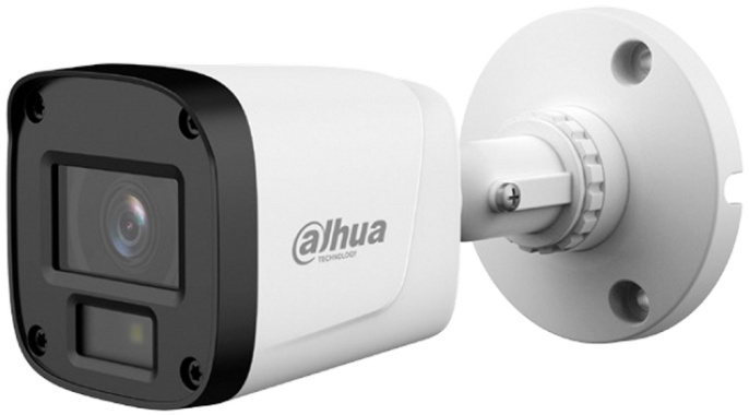 DAHUA DH-HAC-B5E20P-A-0280B Уличная цилиндрическая HDCVI-видеокамера 2Мп, CMOS, объектив 2.8мм, ИК-подсветка до 20м, IP67, корпус: пластик