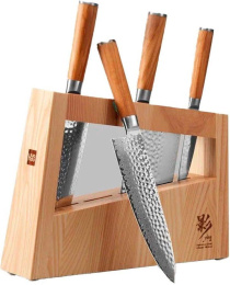 Набор ножей кухон. HuoHou Ying HU0257 HU0257 BROWN RUS компл.:4предм. с подставкой дерево блистер