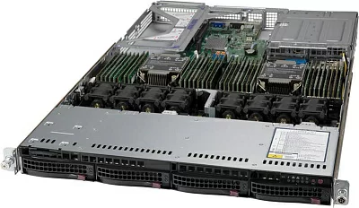 Сервер Supermicro Ultra SuperServer 1U 610U-TNR 2x4310 12C 2.1GHz/4x32Gb RDIMM 3200(32xslots)/1xSM883 240GB SATA(4x3.5")/2x10Gbe RJ45/2x1200W