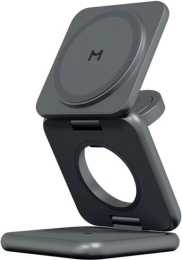 Беспроводное зарядное устройство Magssory Fold Midnight (WCH043m) (для наушников, для смартфона, для умных часов, 3 в 1 для Samsung, с магнитами)
