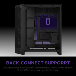 Корпус без блока питания/ Case NZXT H9 Flow RGB 2025 , Midi-Tower, TG, 3x140mm RGB + 1x120mm, 2xUSB-A 3.2 + 1xUSB-C 3.2, E-ATX, ATX, mATX, mITX Black (CM-H92FB-R1)