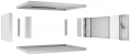 Cabeus WSC-05D-4U55/45 Шкаф телекоммуникационный настенный 19" 4U, серия LIGHT разборный, дверь стекло, цвет серый