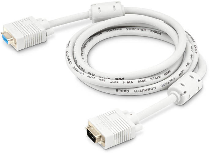 Кабель-удлинитель VGA Buro CAB015S-06,  VGA (m) -  VGA (f),  ферритовый фильтр ,  1.8м,  серый