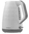 Чайник электрический Scarlett SC-EK18P49 1.7л. 2200Вт белый/серый корпус: пластик