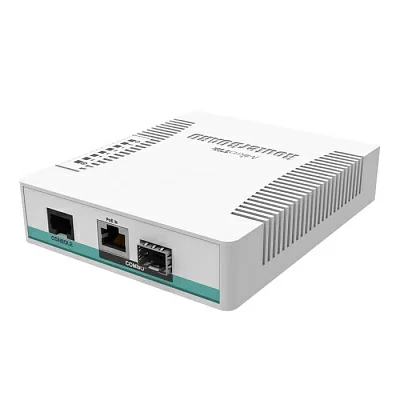 Коммутатор MikroTik Cloud Router Switch 106-1C-5S with QCA8511 400MHz CPU, 128MB RAM, 1x Combo port (Gigabit Ethernet or SFP), 5 x SFP cages, RouterOS L5, desktop case, PSU