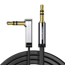 Кабель угловой UGREEN AV119 10597 3.5mm Male to 3.5mm Male Straight to angle flat Cable. Длина 1 м. Цвет: черный