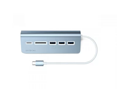 Док-станция Satechi Type-C Aluminum USB 3.0 Hub and Card Reader ST-TCHCRB (3xUSB 3.0, SD, micro-SD) Синий