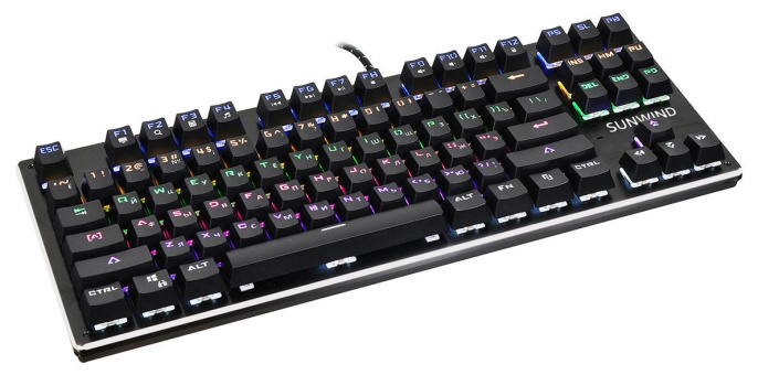 Клавиатура SunWind SW-K900G механическая черный USB Multimedia for gamer LED 1422332 кабель 1.8м