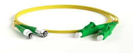 Кабельная сборка Hyperline FC-D2-9-FC/AR-LC/AR-H-2M-LSZH-YL Патч-корд волоконно-оптический шнур SM 9/125 OS2 , FC/APC-LC/APC, 2.0 мм, duplex, LSZH, 2м