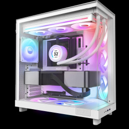 Кулер для корпуса ПК/ Case Cooler NZXT F360 RGB Core 120x120x25mm, 4-pin PWM, RGB, 75.12CFM, 30dBA, 2400RPM, White, Single-Frame RGB Fan Unit RF-U36HF-W1