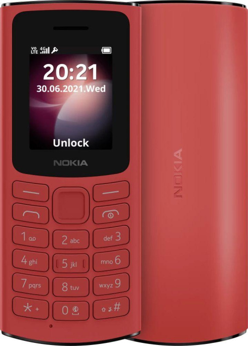 Мобильный телефон NOKIA 106 TA-1564 DS EAC RED [1GF019BPB1C01]