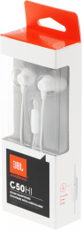 Гарнитура внутриканальные JBL C50HI 1.2м белый проводные в ушной раковине JBLC50HIWHT