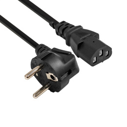 Кабель питания ExeGate Special PC-1S-Schuko(У)->C13/3x1.0 (Евровилка угловая EU/Тип F(Schuko) ->IEC 320 C13, 3*1.0mm2, CCA, черный, 1м) EX297794RUS