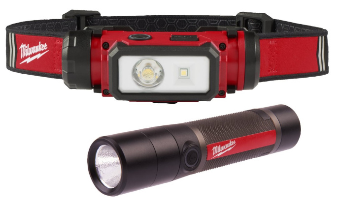 Набор фонарей Milwaukee L4 FMHL2LED-302 (4933499300) (LED, 600 люмен, состав комплекта: налобный фонарь, аккумулятор, кабель)
