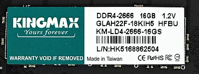 Оперативная память DDR4 16Gb 2666MHz Kingmax KM-LD4-2666-16GS RTL PC4-21300 CL19 DIMM 288-pin 1.2В