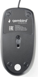 Мышь Gembird MOP-200 полноразмерная мышь, проводная USB Type-A, сенсор оптический 1000 dpi, 3 кнопки, колесо с нажатием, цвет черный