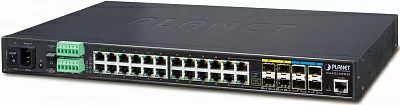 коммутатор PLANET Technology Corporation. PLANET IGS-6325-20T4C4X IP30 19" Rack Mountable Industrial L3 Managed Core Ethernet Switch, 24*1000T with 4 shared 100/1000X SFP + 4*10G SFP+ (-40 to 75 C, AC + 2 DC, DIDO), ERPS Ring, 1588, Modbus TCP, Cybersecur