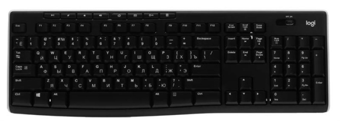 Клавиатура Logitech Wireless Keyboard K270, Black, CN, Rus/Eng [920-003757] некачественная гравировка