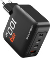 Зарядное устройство CABLETIME G100B (CT-GAN100-PB) GaN PD3.0 3C1A 100 Вт, черный