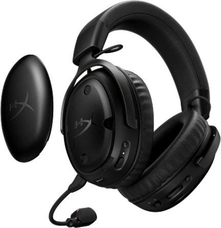 Гарнитура игровая HYPERX Cloud III S Wireless, для компьютера и игровых консолей, мониторные, беспроводные/Bluetooth/USB, черный [a59yzaa]