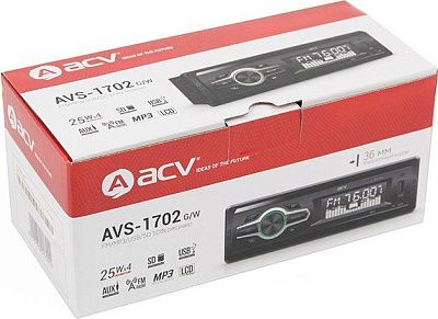 Автомагнитола ACV AVS-1702W 1DIN 4x25Вт