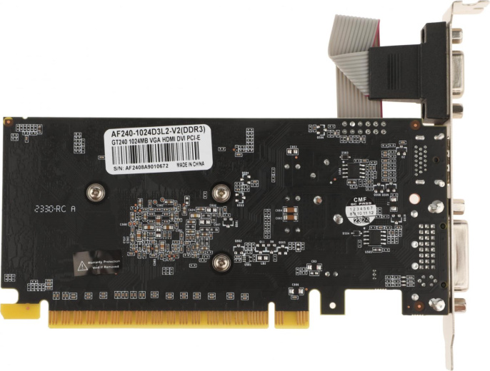 Видеокарта Afox PCI-E 2.0 AF240-1024D3L2-V2 NVIDIA GeForce GT 240 1Gb 128bit DDR3 550/1334 DVIx1 HDMIx1 CRTx1 HDCP Ret low profile